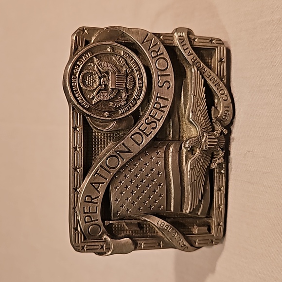 Pewter 1991 Operation Desert Storm Belt Buckle #396 - Picture 1 of 11